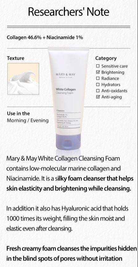 Mary & May White Collagen Cleansing Foam 150ml