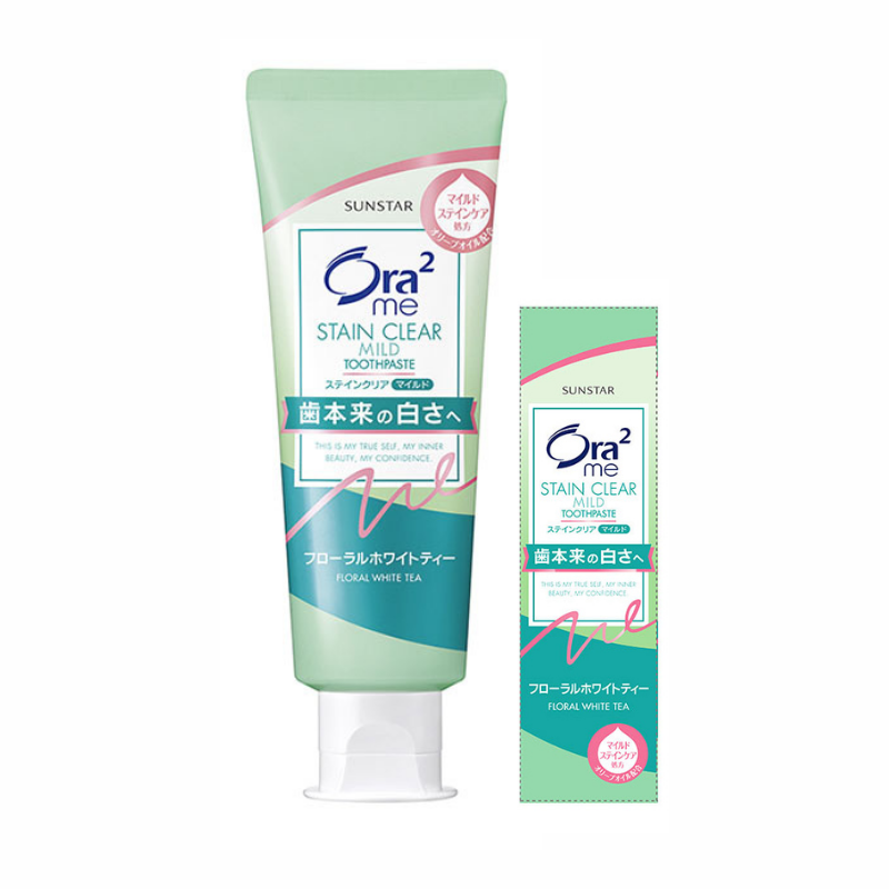ORA2 ME Stain Clear Mild Toothpaste Natural Mint/Peach Leaf Mint/ Floral White Tea /Kiwi Mint 125g/25g