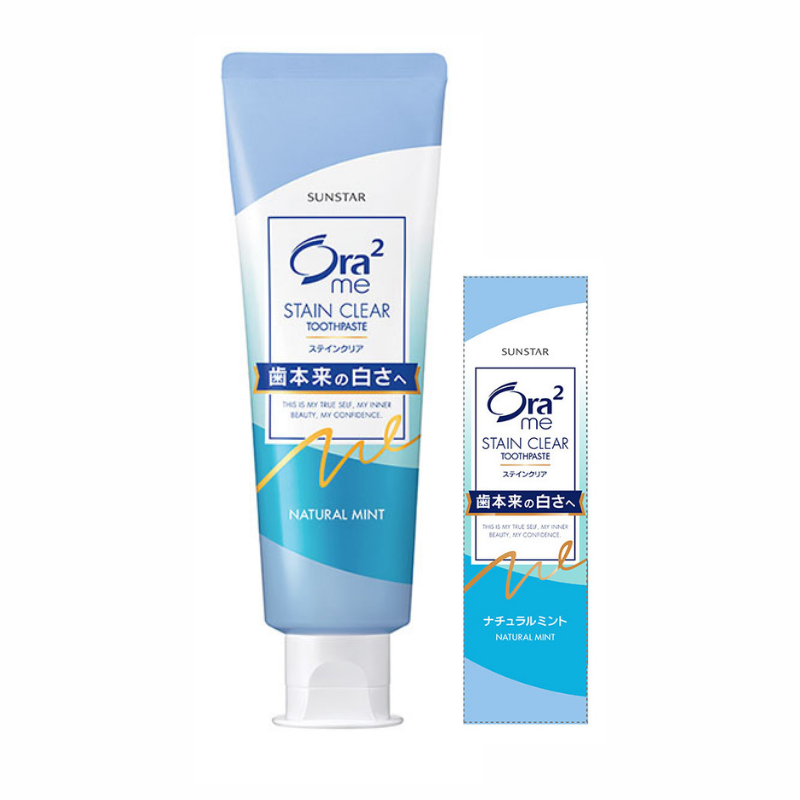 ORA2 ME Stain Clear Mild Toothpaste Natural Mint/Peach Leaf Mint/ Floral White Tea /Kiwi Mint 125g/25g
