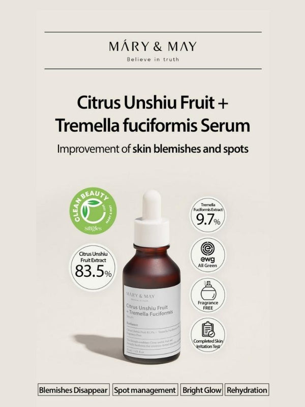 MARY & MAY Citrus Unshiu + Tremella Fuciformis Serum 30ml