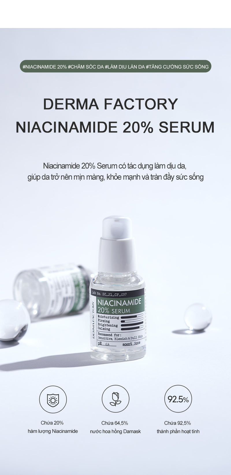 DERMA FACTORY Niacinamide 20% Serum 30ml