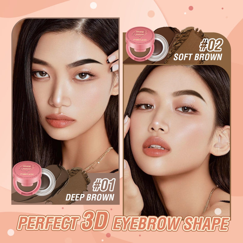PINKFLASH PF E22 Duo Effect Eyebrow Cream & Powder Kit (3 kinds)
